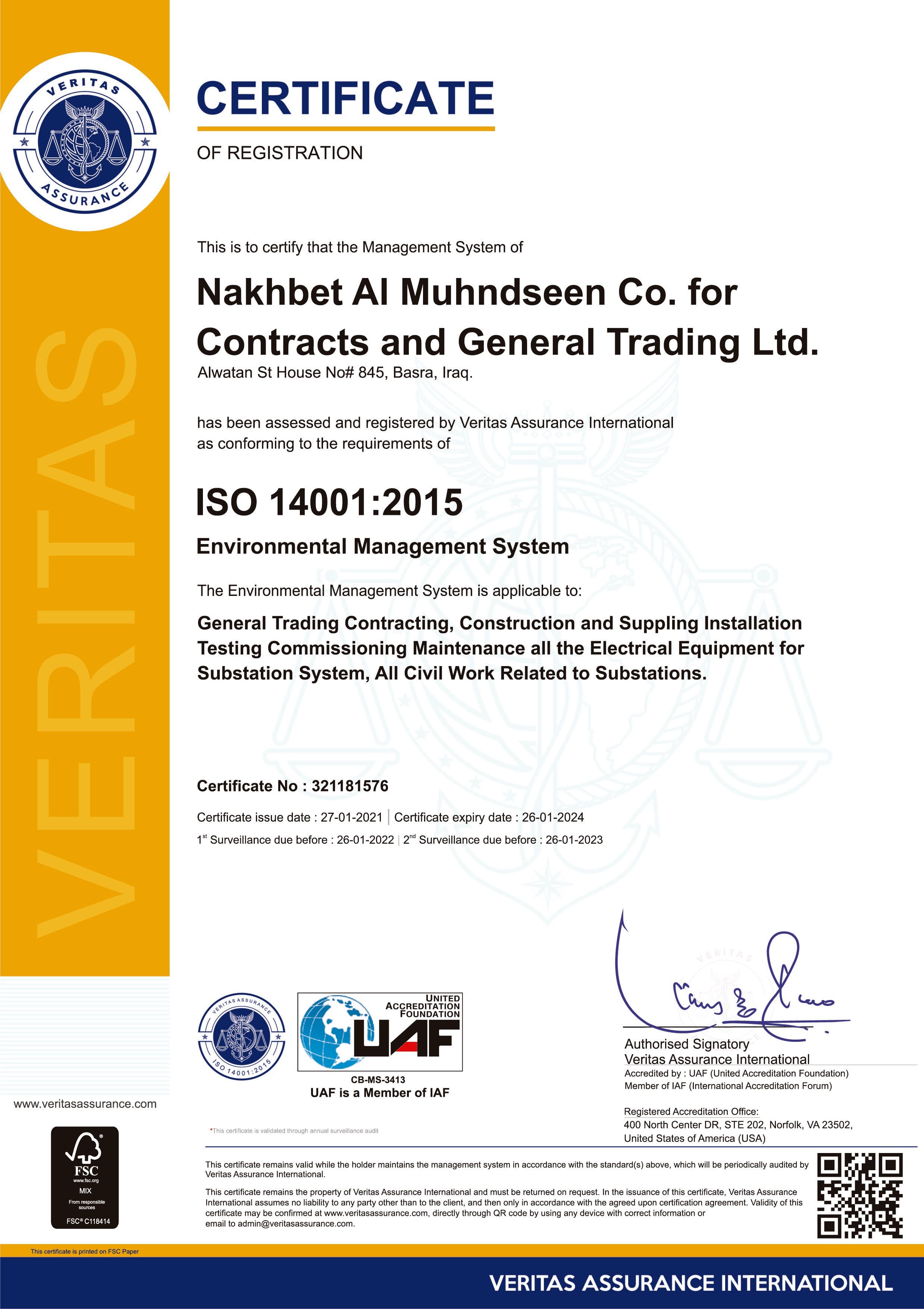 ISO 14001:2015 Environmental Management System