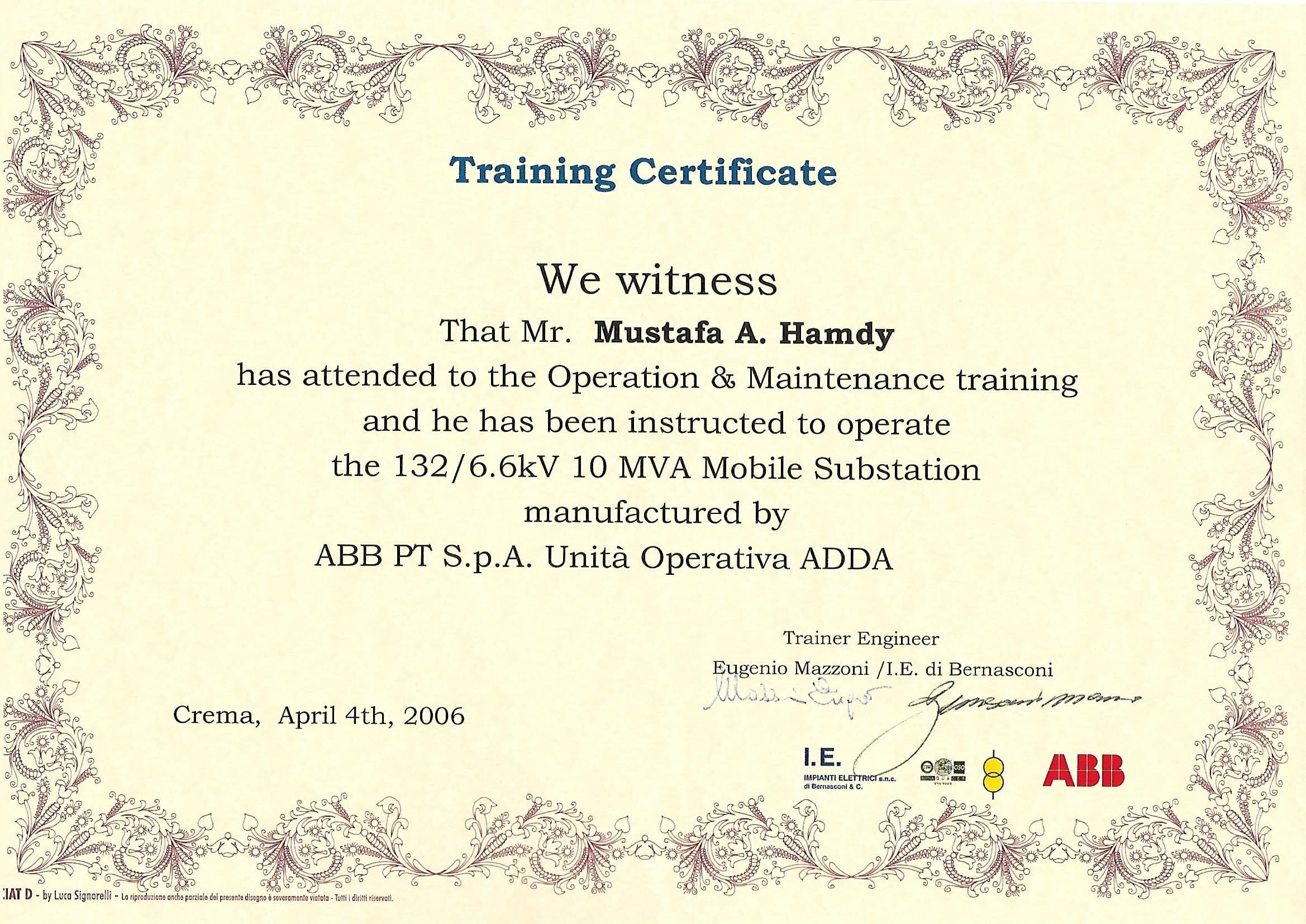 132/6.6 kV 10 MVA Mobile Substation Operation & Maintenance