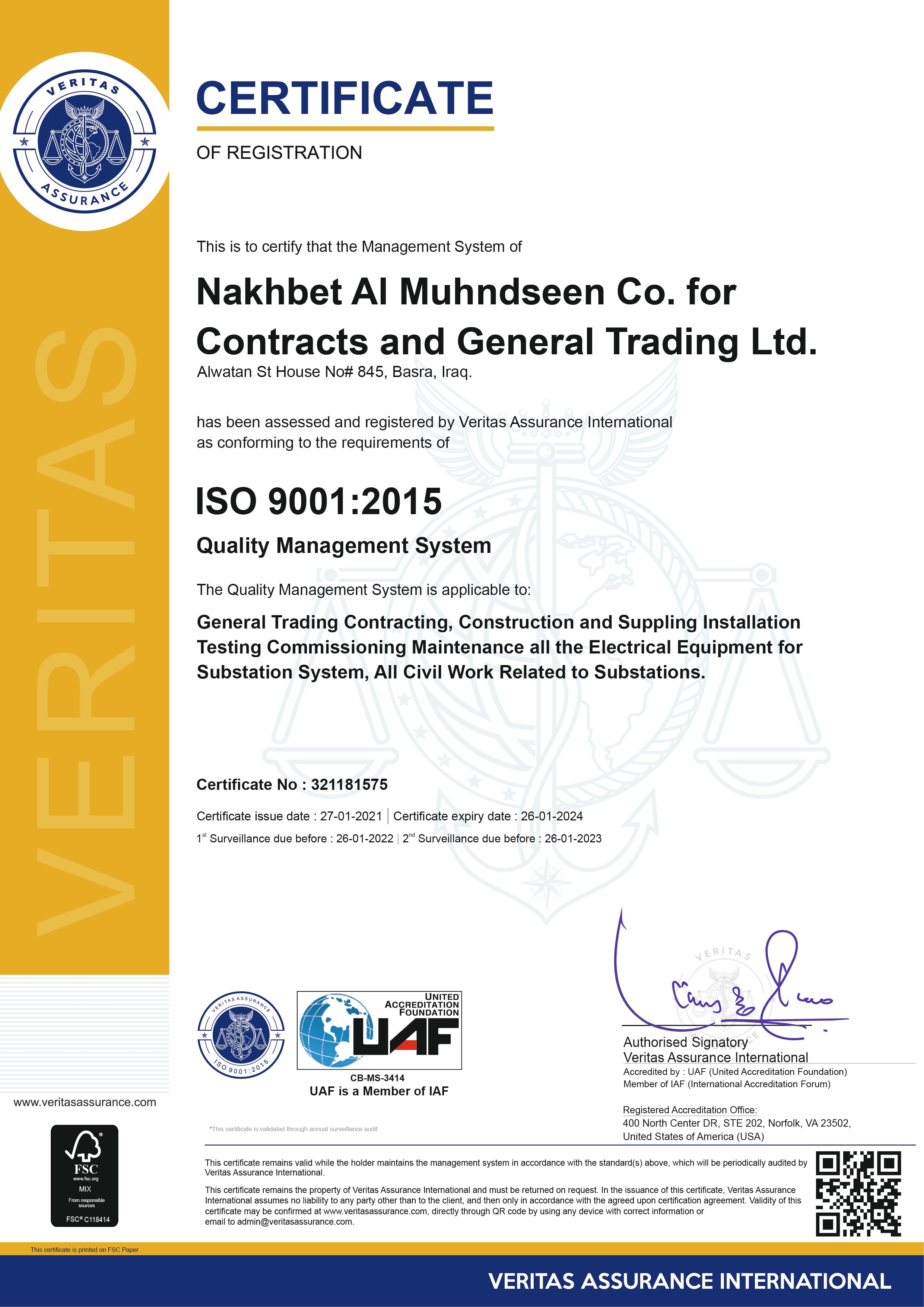 ISO 9001:2015 Quality Management System